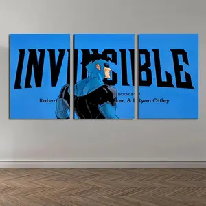 Set of 3 Invincible War Themed Canvas Poster Mark's Universe Variant Art Wall Decor Comic Style Gift for Teens Living Room Bedroom Dorm framed Waterproof Moisture-Proof Desig