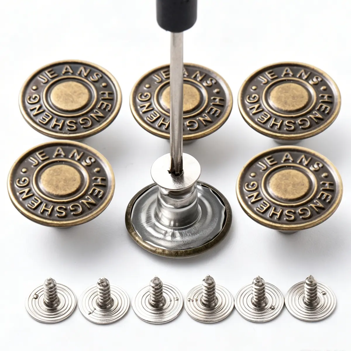 40Pcs Metal Buttons Replacement for Jeans, 17 mm Pants Button Repair Kit 40Pcs Metal Buttons Replacement for Jeans, 17 mm Pants Button Repair Kit