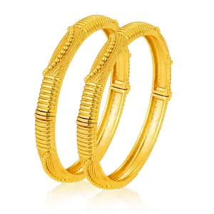 Golden Copper Women Bangles 2PCS Openable 6cm Diameter Perfect Birthday Wedding Valentine's Day Gift Idea for Her