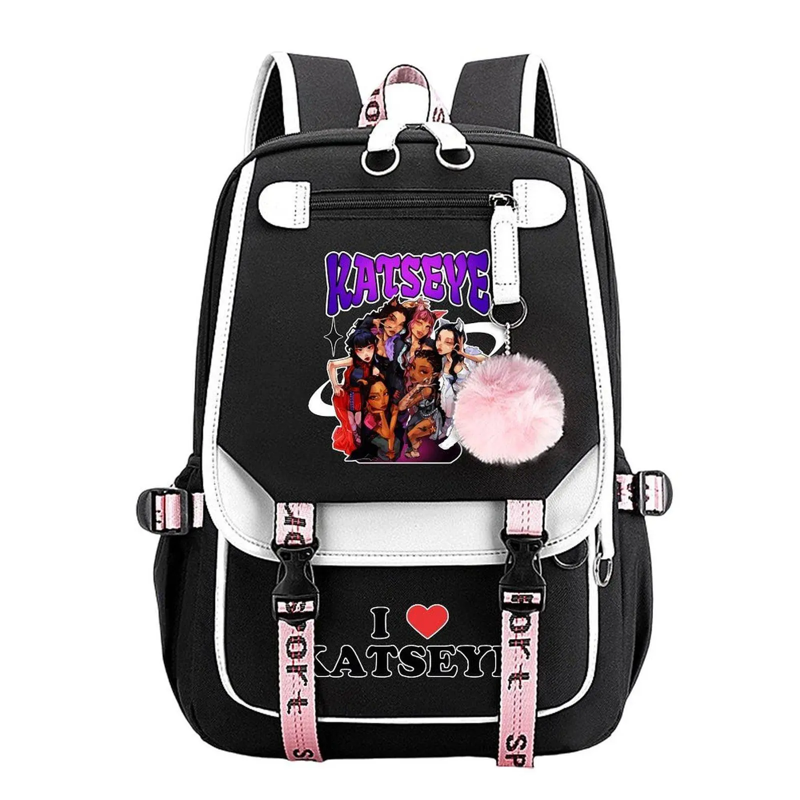 Katseye KpopGirls Tendy Youth School Backpack for Teens Girls Boys, Large Capacity Laptop Bookbag, Back to School Supplies Birthday Gift for Students