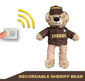 ZZZ Bears Recordable Sheriff Teddy Bear with Tactical Backpack for Law Enforcement Families