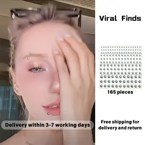 Spicy Girl DIY Face Stickers - Gold and Silver with No Perforated Lip, Nose, and eyebrow Studs, Eye Makeup Design