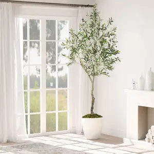6/7/8FT Artificial Olive Tree（NO POT)  Indoor Corner Minimally Decorated Fake Tree Plants For Gates, Hallways, or Balcony Decorative Fruit room decor for men fall decorations funky room decor
