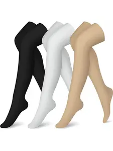 3 Pairs Knee Thigh High Compression Stockings Over the Knee for Women Men Long Socks 15 - 20 mmhg Circulation Socks Blood Flow Issues Running Pregnancy Sport Gym Medias para la Mujer Medical