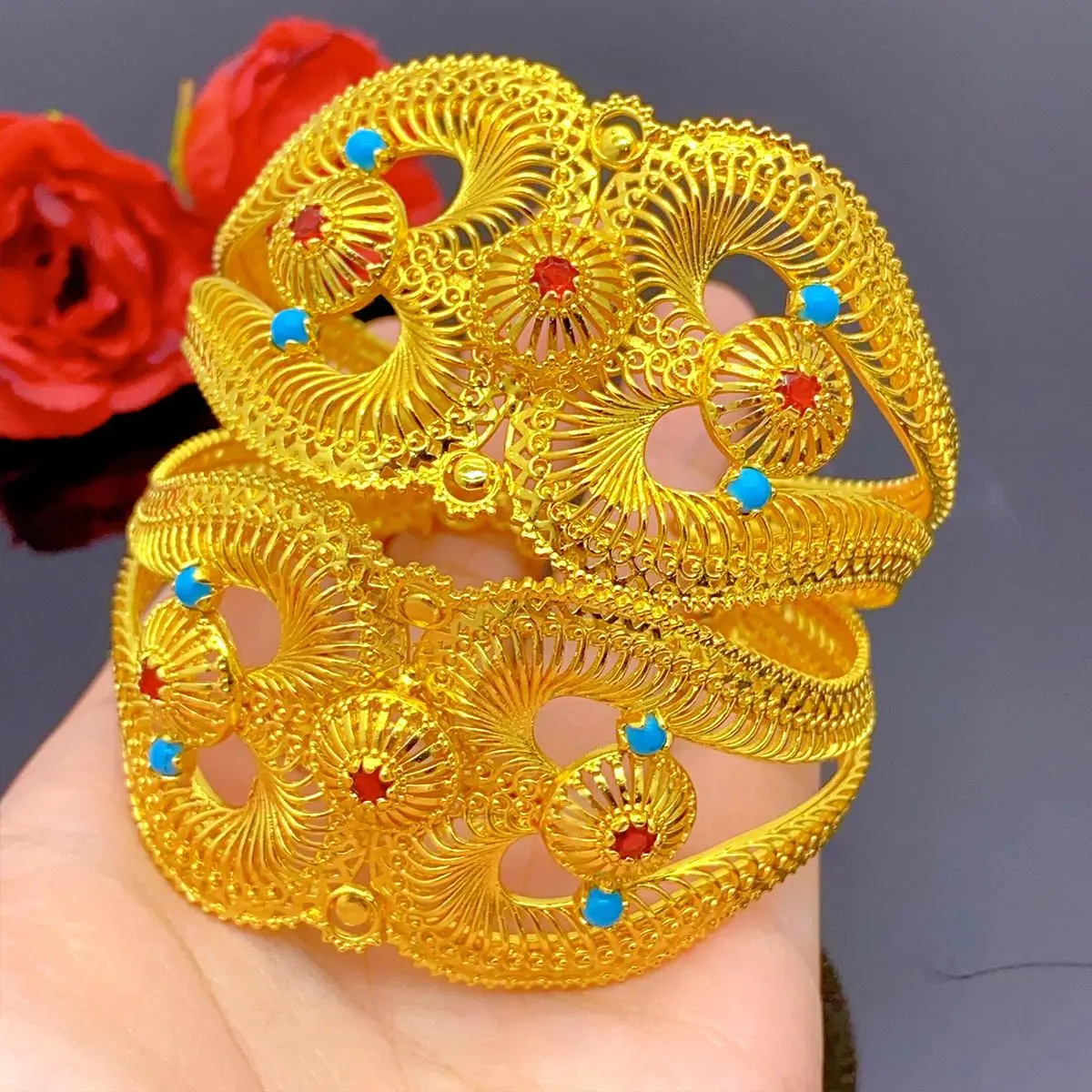 Textured Gold Tone Cuff Bangles, African Style Adjustable Bracelets for Women, Dubai Indian Wedding Party Jewelry Gift, African Fashion, Gold Aesthetic