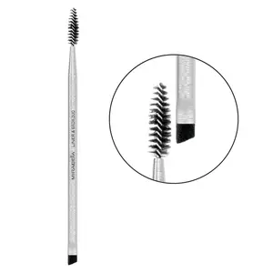 Mirabella Liner & Brow Duo Brush, Premium Professional Makeup Brush Collection, Cruelty-Free Synthetic Bristle Brush, Hand-Sculpted Brushed Aluminum Handle, Luxury Blending Brush for Makeup Cosmetic Spoolie Flawless Fluffy