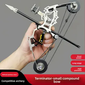 Mini Compound Bow Arrow Pulley Bow Arrow Recurve Bow Arrow Weapon Small Bow Archery Stainless Steel Metal High Power Bow 16  guard Warm High-Stretch Unisex Winter Hat Composite with Continuous Shooting