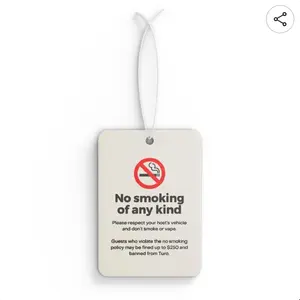 NO SMOKING Car Air Freshener