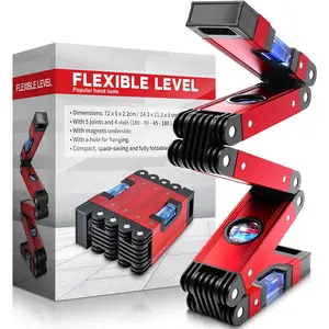28 Inch Folding Level, Multi-Angle Precision Leveler with  Base, Foldable  Alloy Tool for Woodworking & Construction