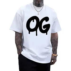 Men's Oversized OG Drip Graphic T-Shirt Casual Streetwear Short Sleeve Crew Neck Hip Hop Tee for Summer