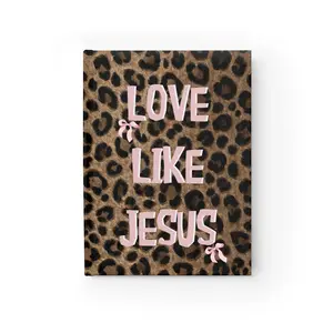 Love Like Jesus Hardcover Journal | Leopard Print Christian Notebook