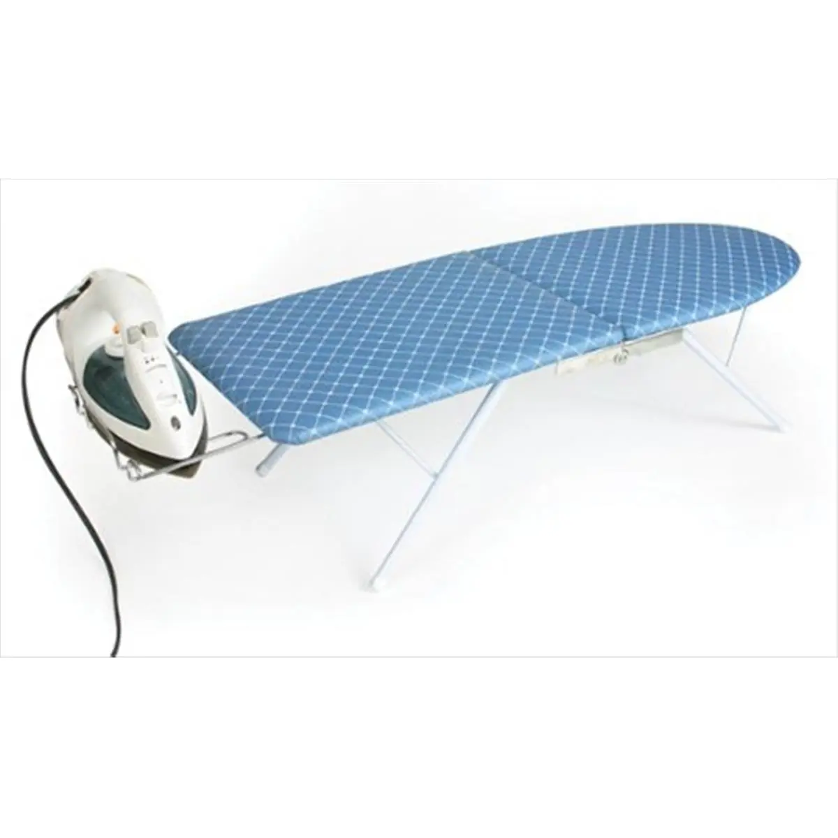 CAMCO Foldable Ironing Board - 32x12 in, Compact Folding Legs, Chrome Wire Rest, Home Accessory for Ironing Appliances