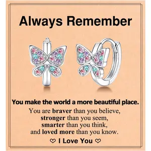 Hypoallergenic Butterfly Hoop Earrings, Valentines Christmas Birthday Gifts Daily Clothing Decor