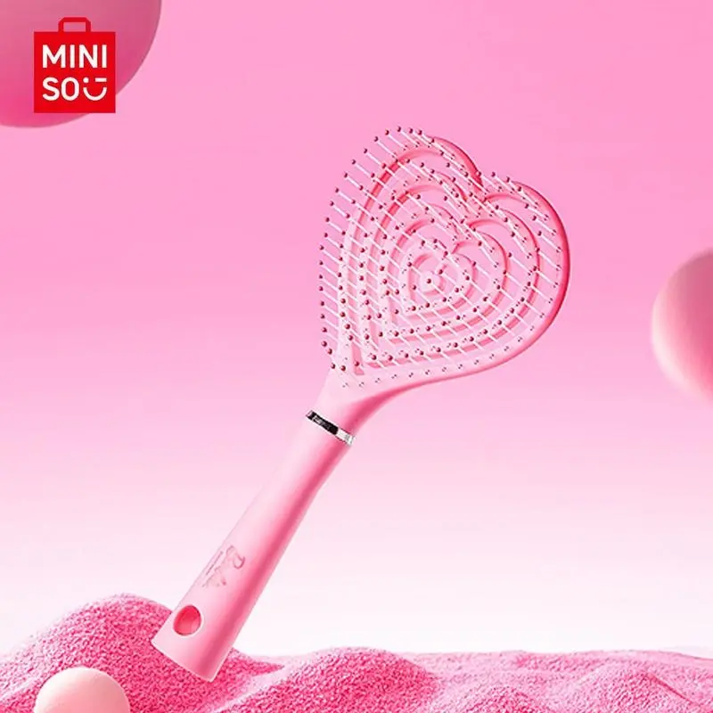 BARBIE Detangling Hair Brush for Women Heart-Shaped Comb Curved Vented Hair Brush for Faster Blow Drying Styling Pink Heatless Beauty Tool
