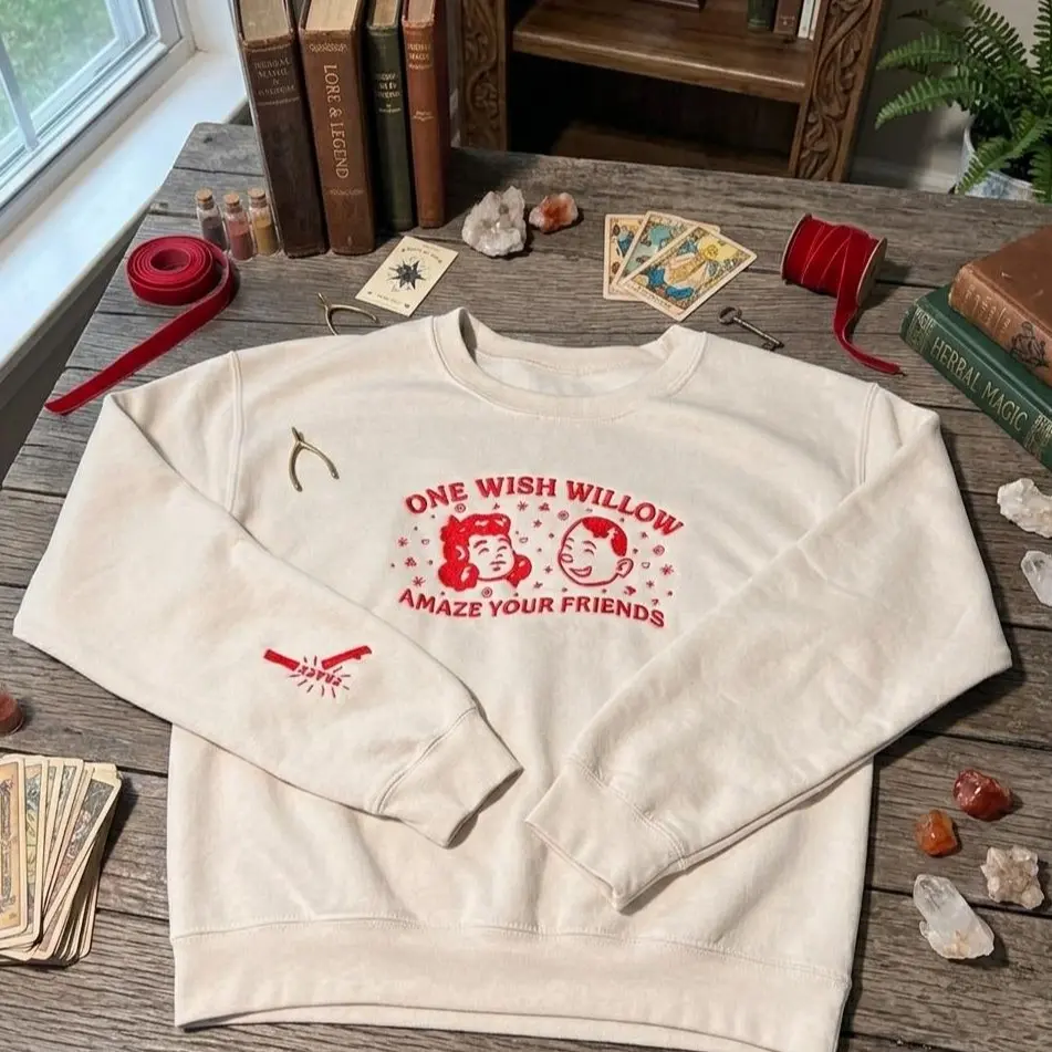 Embroidered Obsession One Wish Willow Horror Movie Hoodie / Sweatshirt