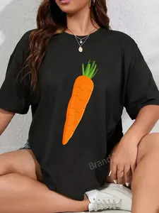 100% Cotton Matching Couple Costume Kid Funny Vegetable Carrot Halloween T-Shirt