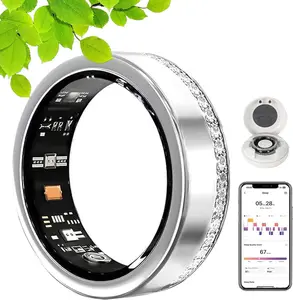 GANSI Smart Ring for Women & Men | IP68 Waterproof Fitness Tracker |Sleep Tracking Heart Rate Healthy Monitor | Activity/Steps/Calories | for iOS & Android 9# Silver