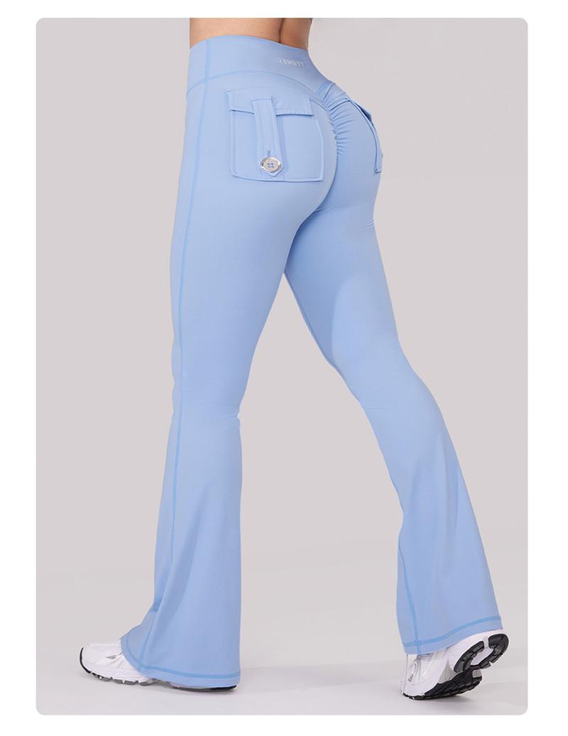 YEOREO CoreFlex Flare Leggings with Pockets for Women Scrunch Workout Leggings Butt Lifting Gym Yoga Pants