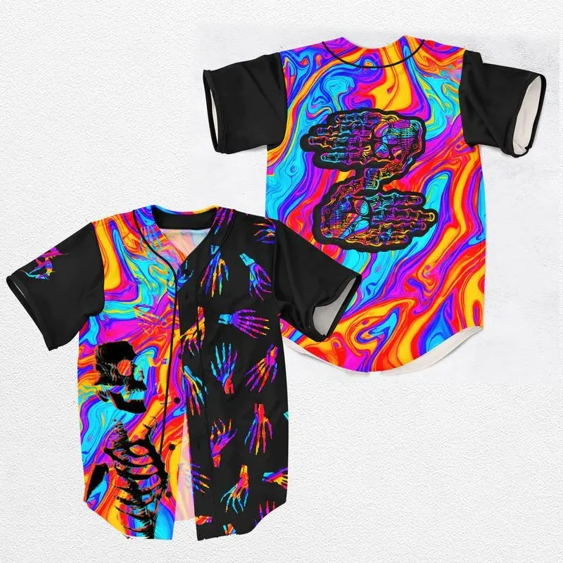 Zeds Dead Trippy Dry Hands Rave Baseball Jersey EDM Music Shirt