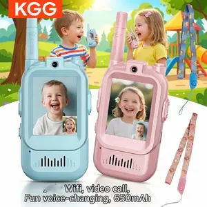 Children Video Walkie Talkie, 2.0 Inch IPS Screen, 2.4g WiFi Video Call, Fun Voice Changer, Long Distance Communication, Outdoor Camping Fun