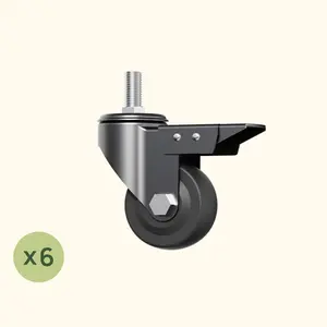 Elevated garden bed casters set of 6