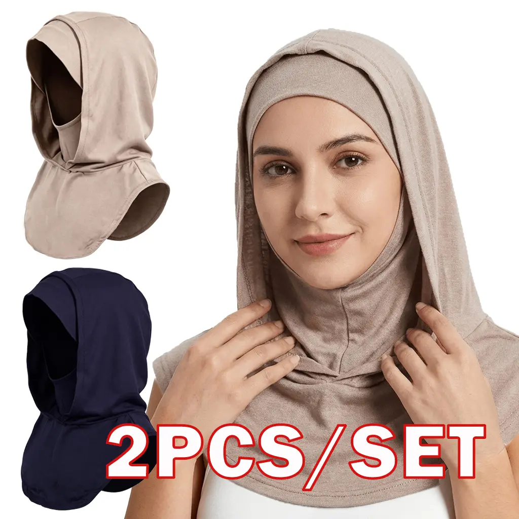 2-piece set of solid-color Muslim headscarves is suitable for Muslim women to wear during Ramadan, as well as for everyday outings and prayers. It's suitable for all four seasons, made of a soft, skin-friendly fabric that won't irritate the skin.