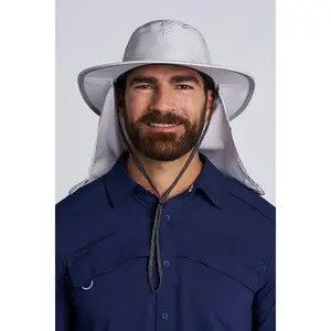 Floating Boating Hat with Neck Drape | Light Grey