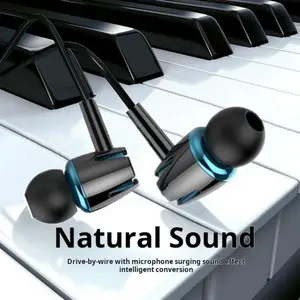 High-Quality Wired Headphones, Half-In-Ear Design, Compatible with Phones and Computers, Gaming & Karaoke, 3.5mm Plug, HiFi Bass, Perfect Gift