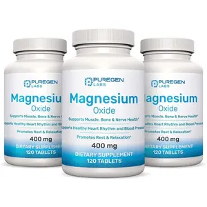 Magnesium 400mg [High Potency] Supplement – Magnesium Oxide for Immune Support, Muscle Recovery, Leg Cramps, Relaxation - 3 Pack | Total 360 Count