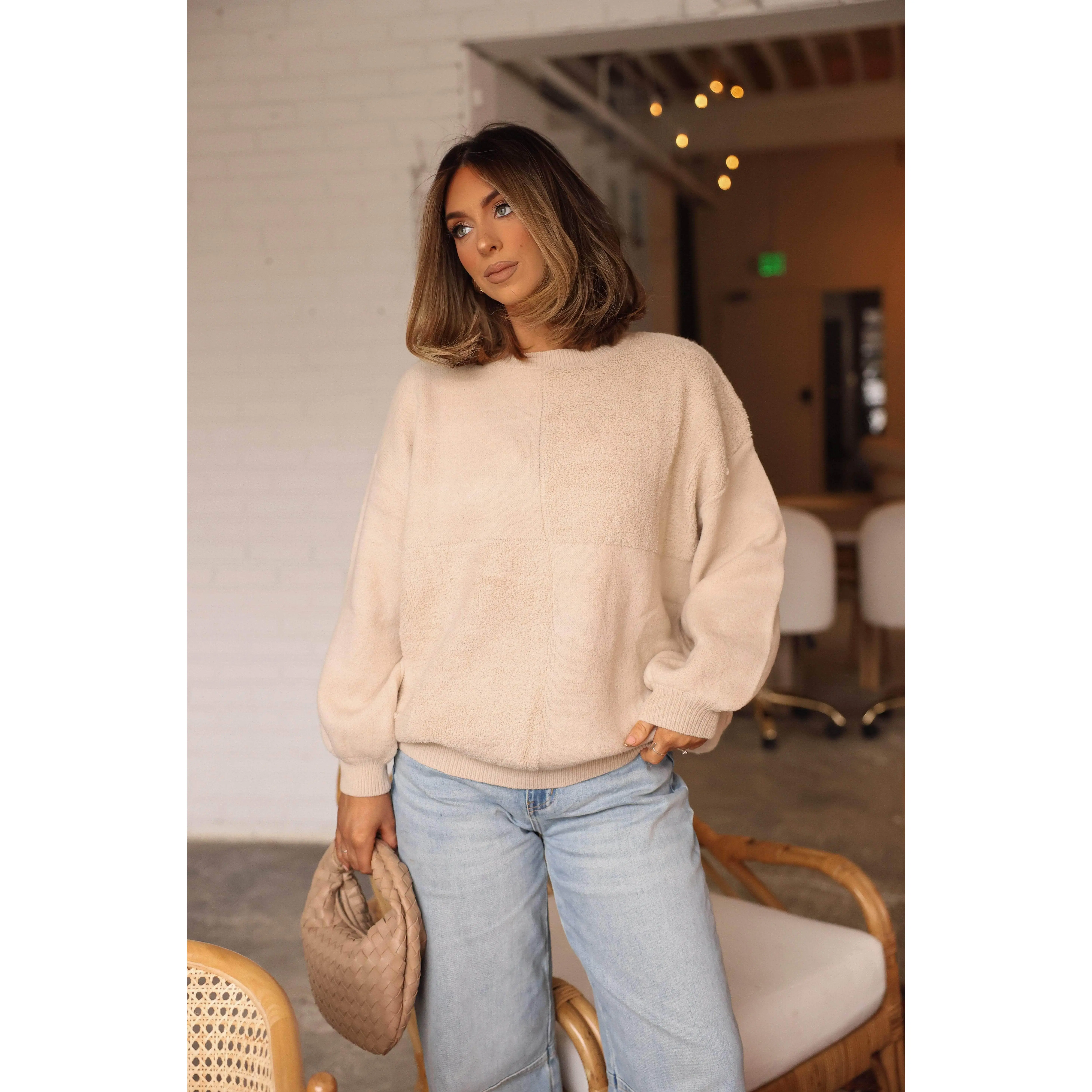 Fleece Check Sweater