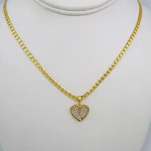 Cadenas & Colgantes/ Chain W/Pendants /14K Real Color/Zircon Stone/ 3mmx45cm