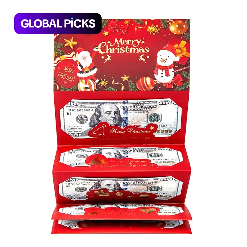 1 Pack Christmas Explosion Money Gift Box, Surprise Gifts Box, Multi Layer Foldable Cash Holder, Surprise Holiday Greeting Card for Friends #GLOBAL PICKS