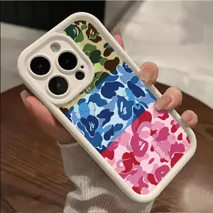 Tri-color ape head camouflage pattern Phone Case for iPhone 17 AIR 17 PRO 16 PRO 15  PRO MAX  14 PLUS 13 PRO 12 11 PRO XS MAX X XR Plus Shockproof Protective Cover Full Protection Anti-Drop