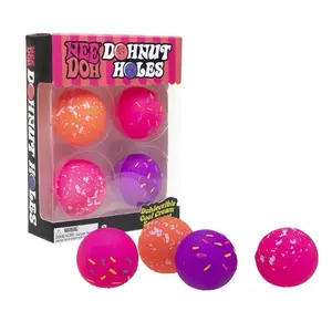 Schylling NeeDoh Dohnut Holes 4-Pack,  Fidget Toy, Stress-Relieving Sensory Play Item for Kids