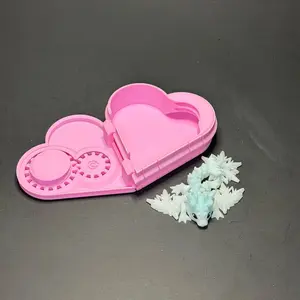 Heart Shaped Mechanical Box - Valentine Box with Cute Collectible Figurines