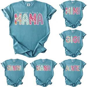 Custom Comfort Colors Mama T-Shirt, Personalized Floral happiness is being a Grandma Shirt, Grandparent Gift, Nana Auntie Mimi Gigi Shirt