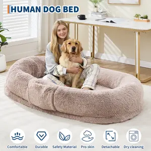 [FLASH SALE] Garvee Orthopedic Memory Foam Dog Bed for Adults & Large Dogs – Oversized Calming Bean Bag Couch, Washable Faux Fur Cover, Side Pocket, Waterproof, Relaxing Nap Bed for Bedroom or Office