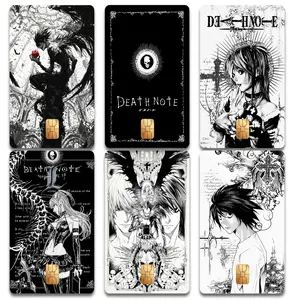 Death Note Anime Credit Card Sticker Cover | Light L Ryuk Character Inspired Vinyl Decal | Dark Gothic Manga Fan Art Gift for Teens Boys & Girls