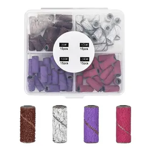 80/120/150/180/240Grit Nail Machine Nail Drill Bits Sanding Bands Set