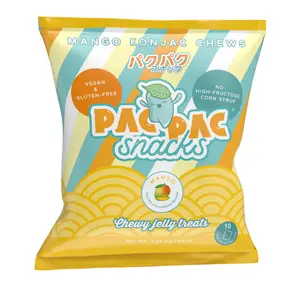 Pac Pac Snacks Konjac Chews - Mango Flavored, Bite-Sized, Vegan and Gluten-Free Snack mango candy japan candy