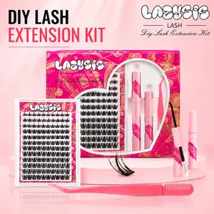 Lazysis Trilogy Waterproof DIY Lash Extension Kit, Easy to Apply Natural Look Wispy Cluster Lashes, Long Lasting Lightweight Reusable Lash Extensions with Bond and Seal, Soft Fluffy Invisible Band Eyelashes for Everyday Glam Makeu Makeup outdoorfun summer