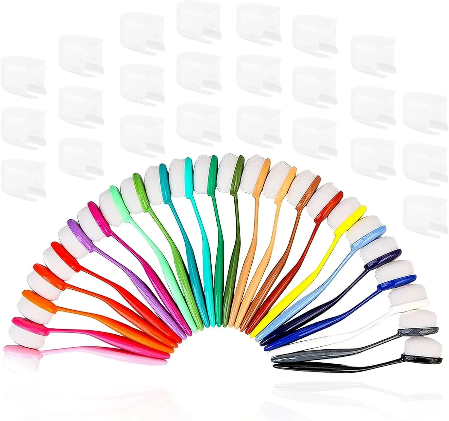 24 Pcs Ink Blending Brushes with Cover for Card Making & Stenciling | 0.85" Brush Heads,Ultra-Soft Dense Bristles for Smooth Blending, Color-Coded Handles,Washable & Reusable, for Paper Crafts