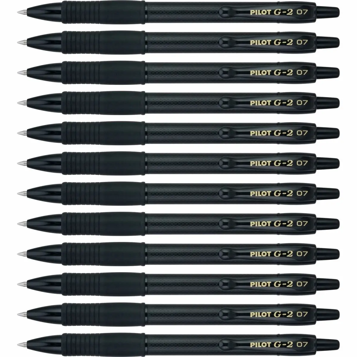 Pilot G2 Edge Fine 0.7 mm Smooth-Gel Ink Pen - Black, Comfortable Grip, Pack of 12 (PIL19855) for Drawing, Ideal for Grip Pens & Refills Needs