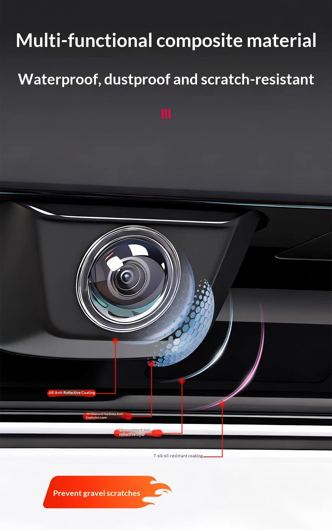 Car camera protective cover/lens cap, dedicated for front cameras, 360° rear view, dustproof and sandproof for vehicles