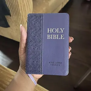 King James Version Mini Bible: Purple Faux Leather Pocket Edition with Red Letter Text and Ribbon Marker