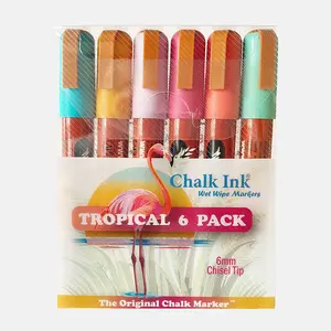 6mm Tropical Pack Set of 6 Wet Wipe Markers