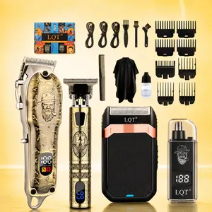 4-in-1 Hair Clippers Set for Men, Cordless Barber Clippers with Beard Trimmer, Electric Shaver & USB Charging Brush Facial Haircut Smooth ,Lightweight ,Smooth, Lightweight