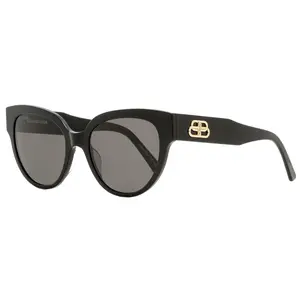 Balenciaga Oval Sunglasses BB0050S 001 Black/Gold 55mm