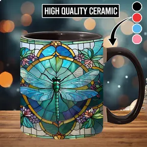 Dragonfly Coffee Mug Beautiful Dragonfly Printed Ceramic Coffee Mug Gift - drf5539