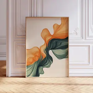 [SALE UP TO 50% - UNFRAMED] Burnt Orange Sage Green Modern Wall Art, Mid Century Modern Wall Art, Burnt Orange Prints, Printable Wall Art, Living Room Decor - Complimentary Delivery